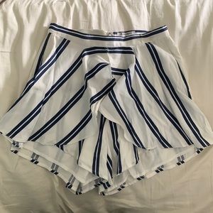 Runaway navy blue and white flowy shorts